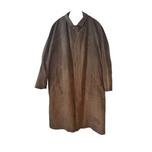 Bill Blass Mens 44S Brown Trench Coat Removable Zip Out Liner Business Office